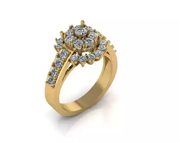 Ladies womans womens diamon Rings 3D print mode