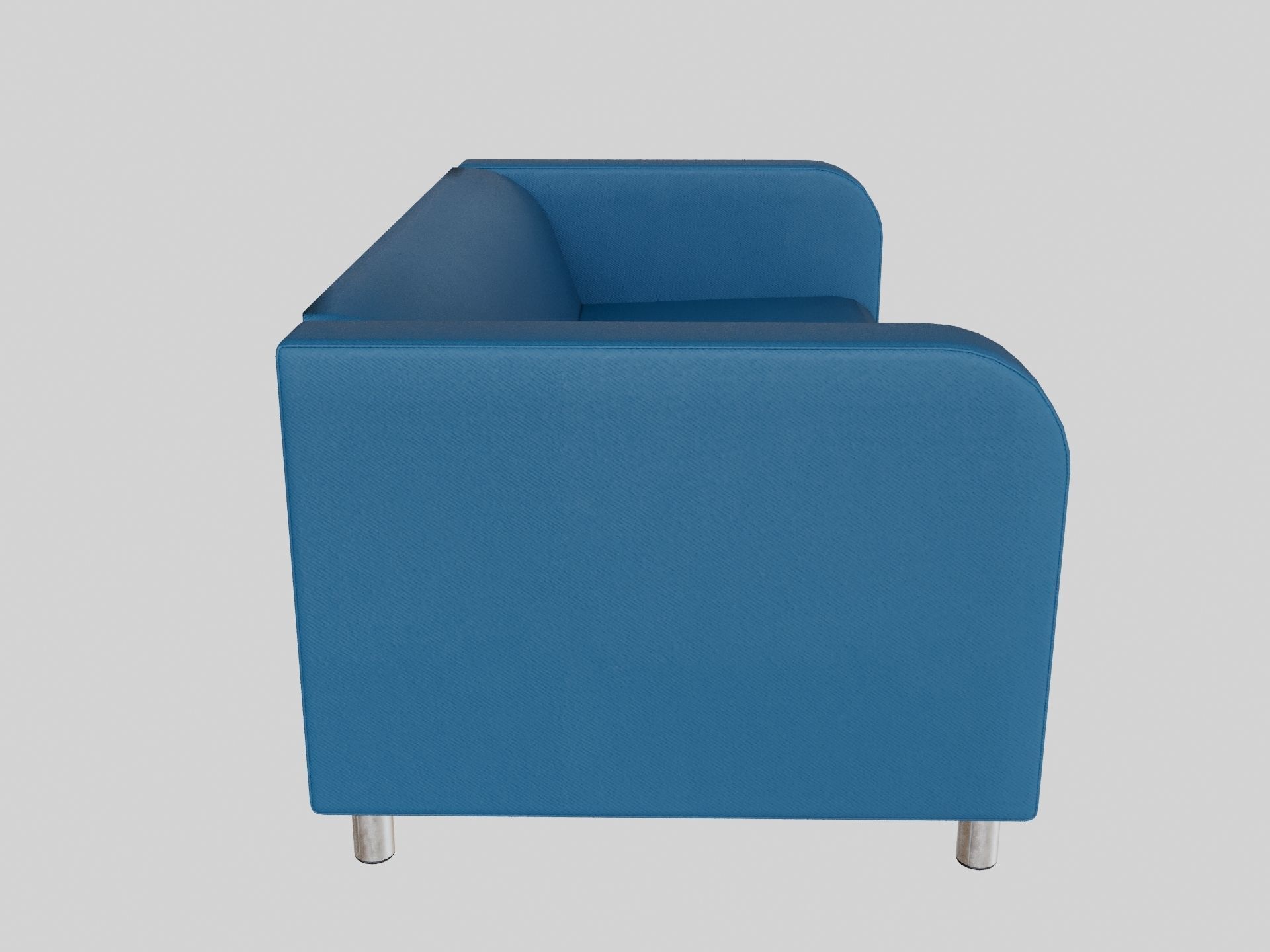 Blue Fabric Sofa 3D model_3