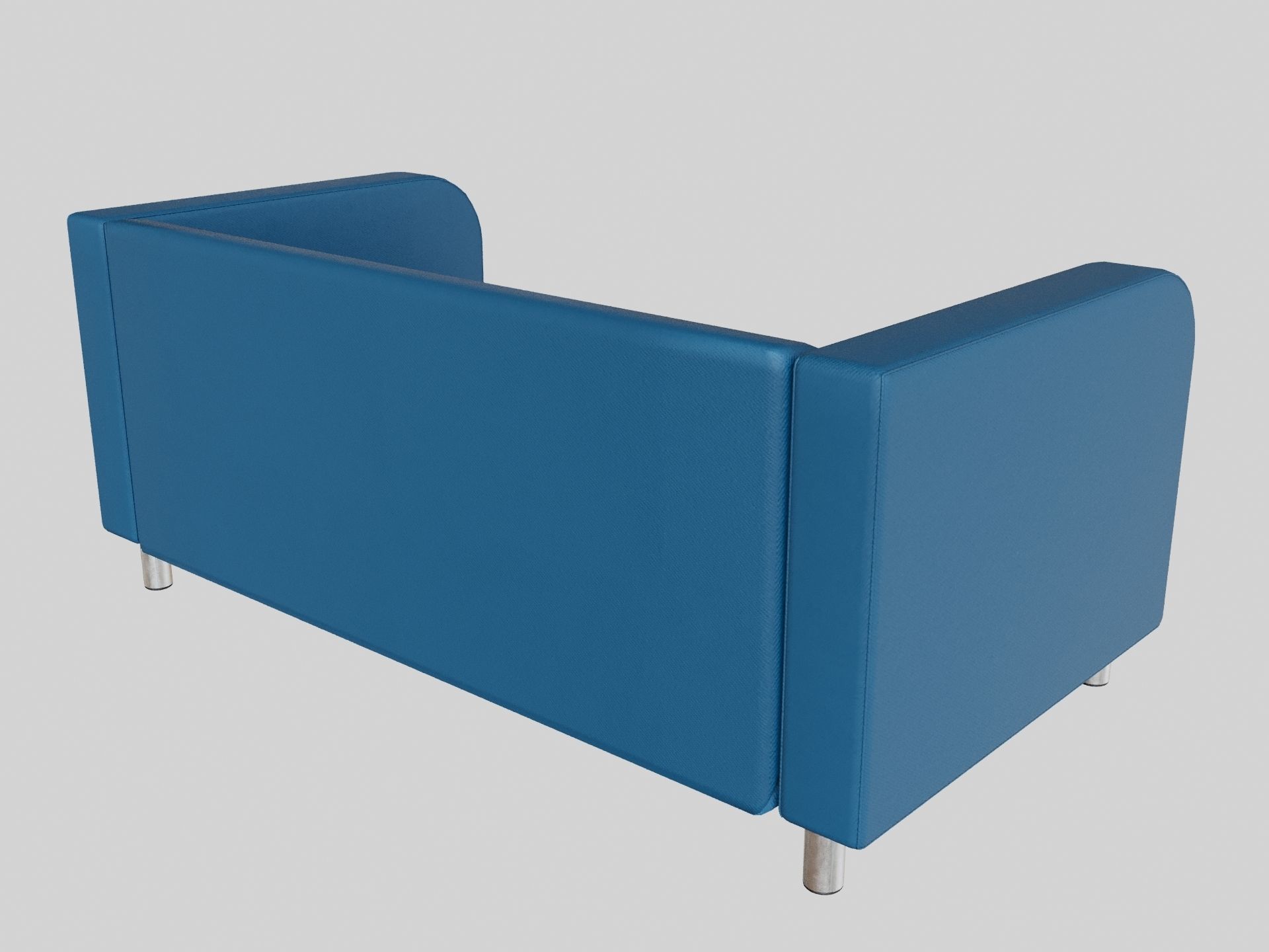 Blue Fabric Sofa 3D model_4