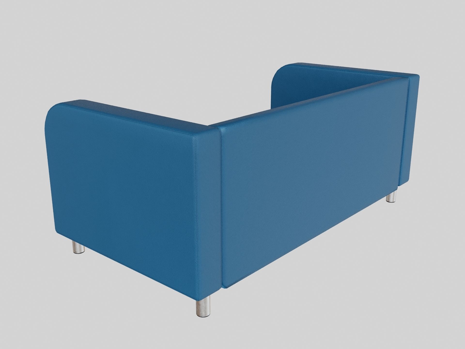 Blue Fabric Sofa 3D model_6