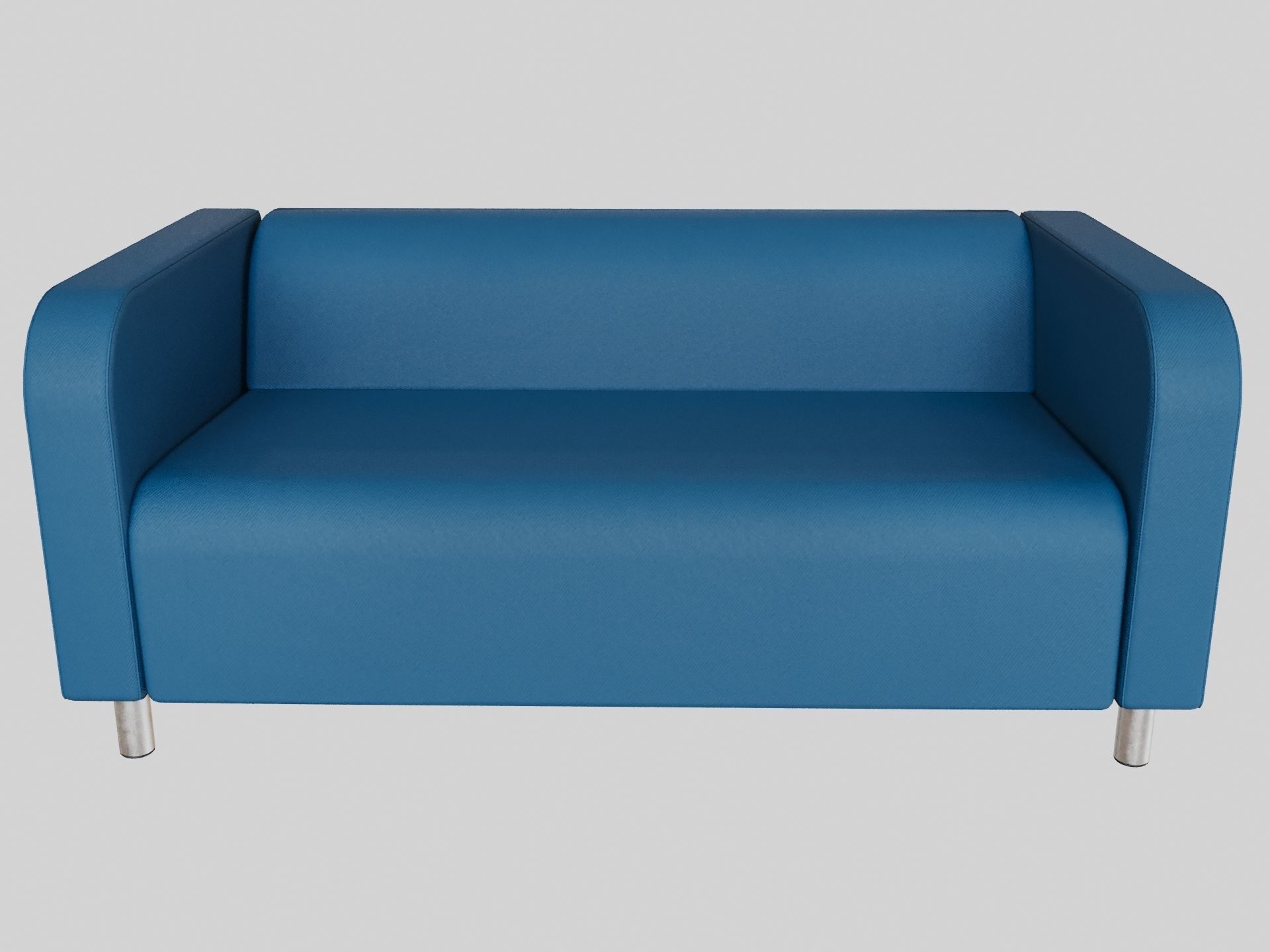 Blue Fabric Sofa 3D model_1