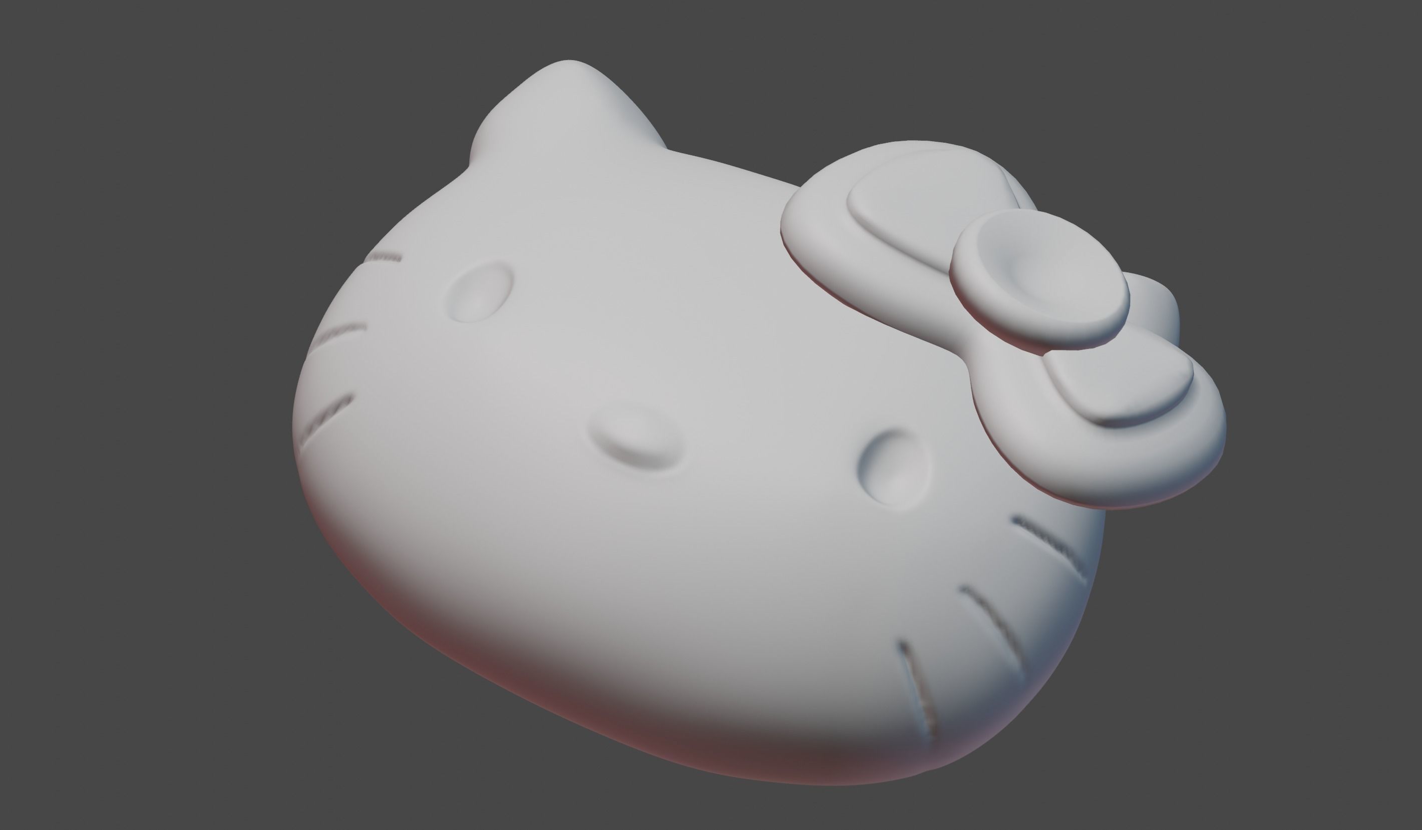 Hello Kitty Head base High Poly 3D model_1