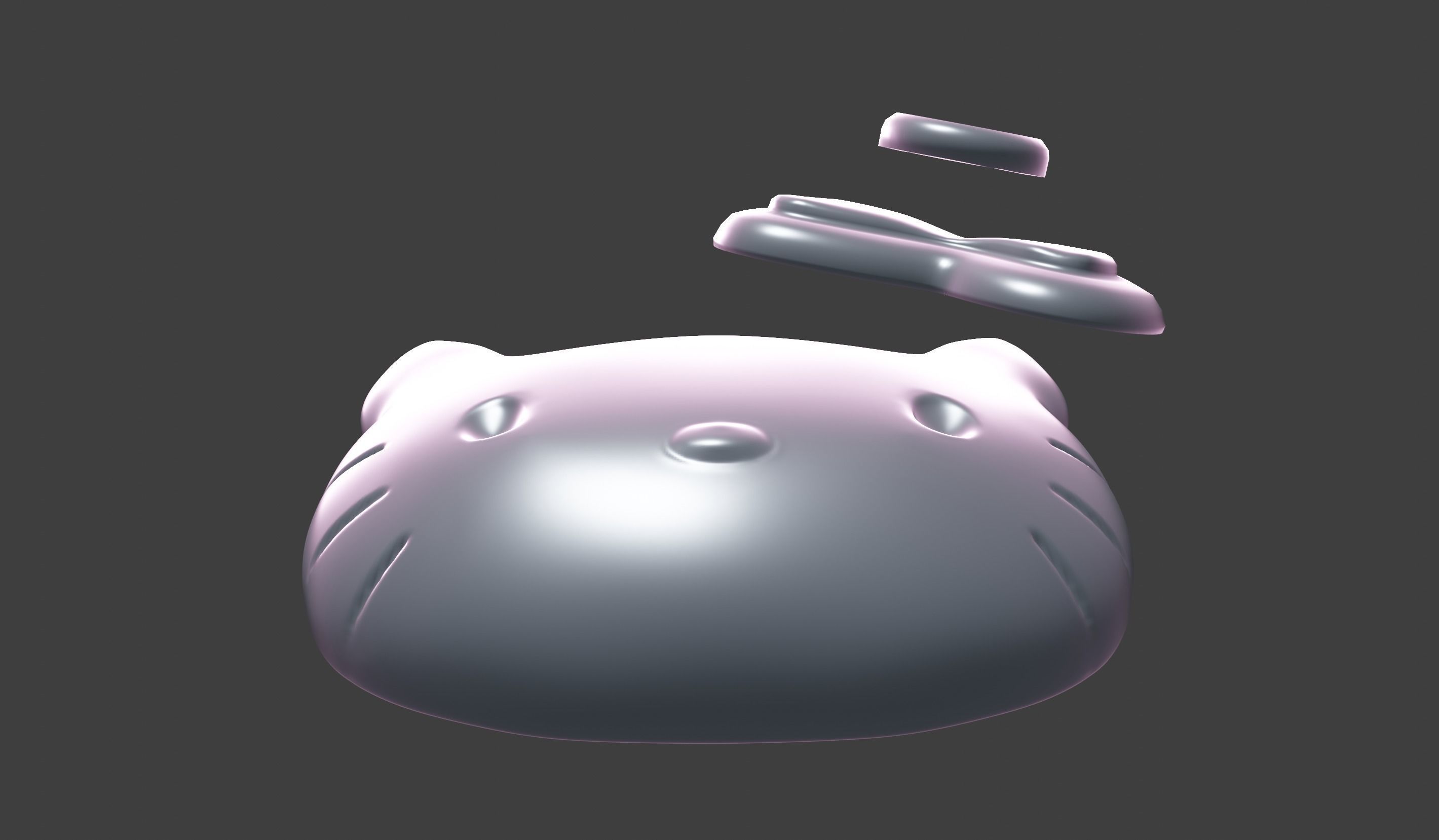 Hello Kitty Head base High Poly 3D model_7