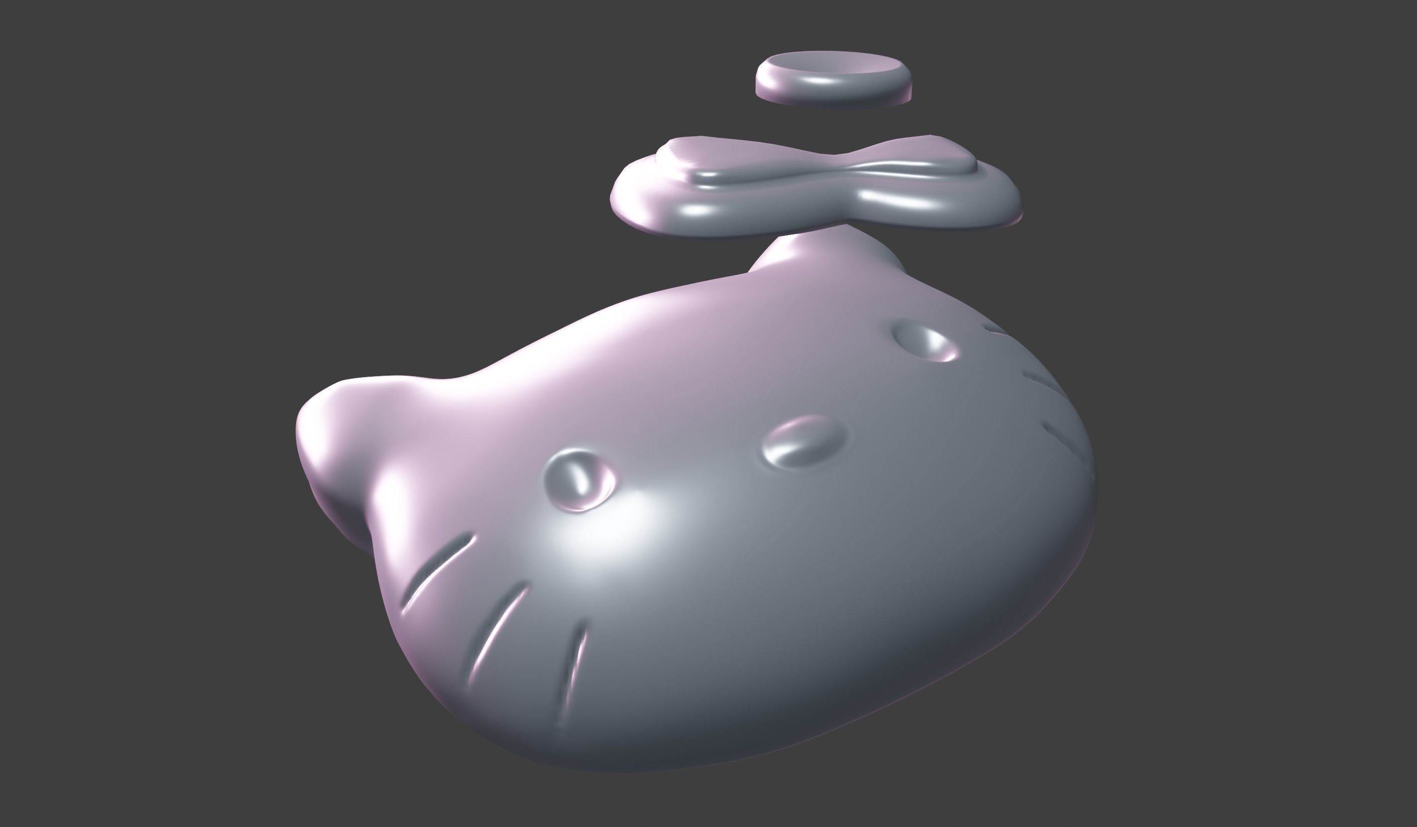 Hello Kitty Head base High Poly 3D model_8