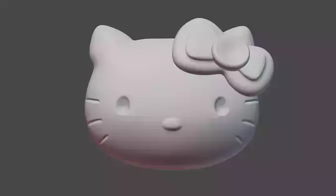 Hello Kitty Head base High Poly 3D model