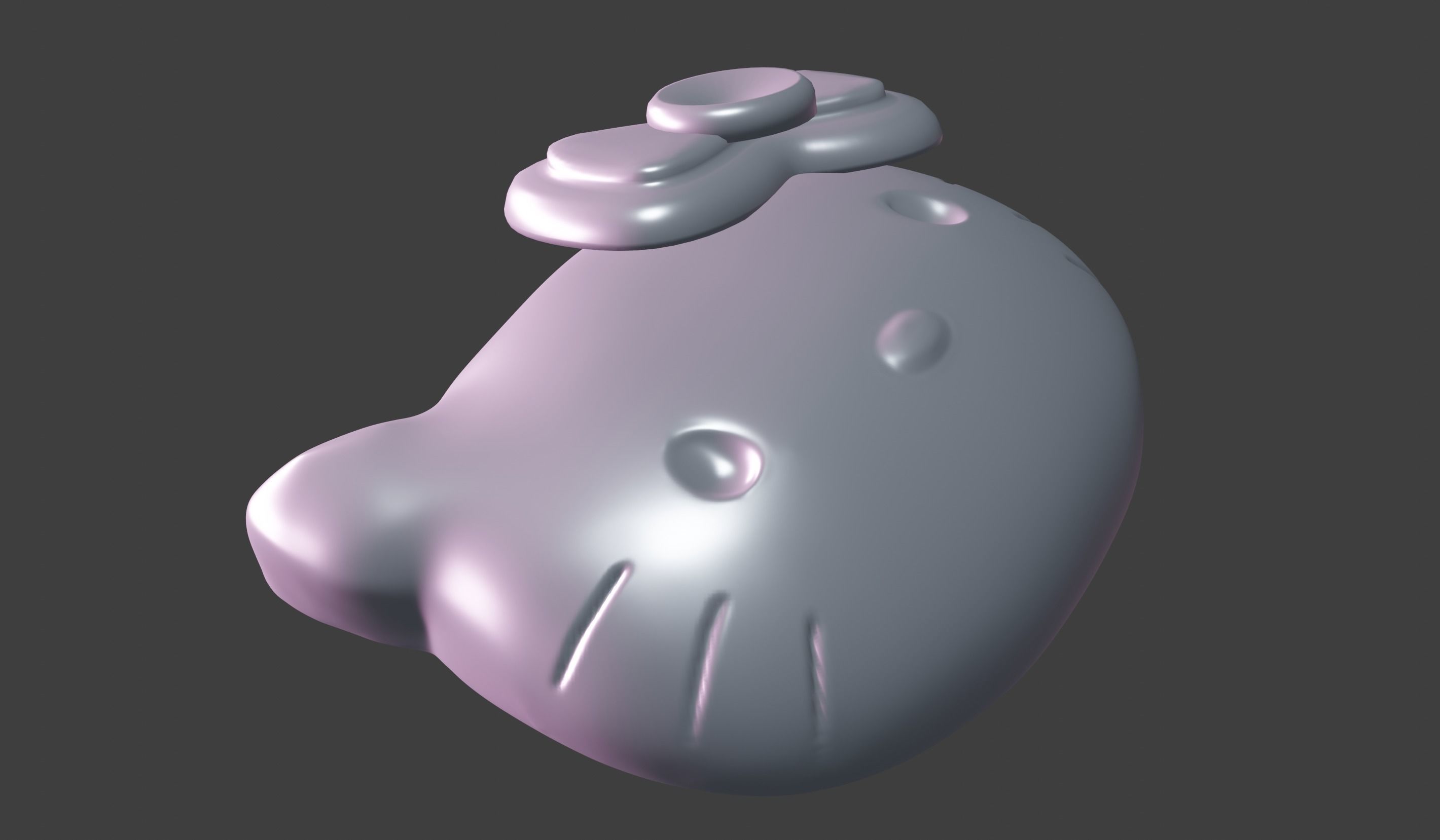 Hello Kitty Head base High Poly 3D model_6
