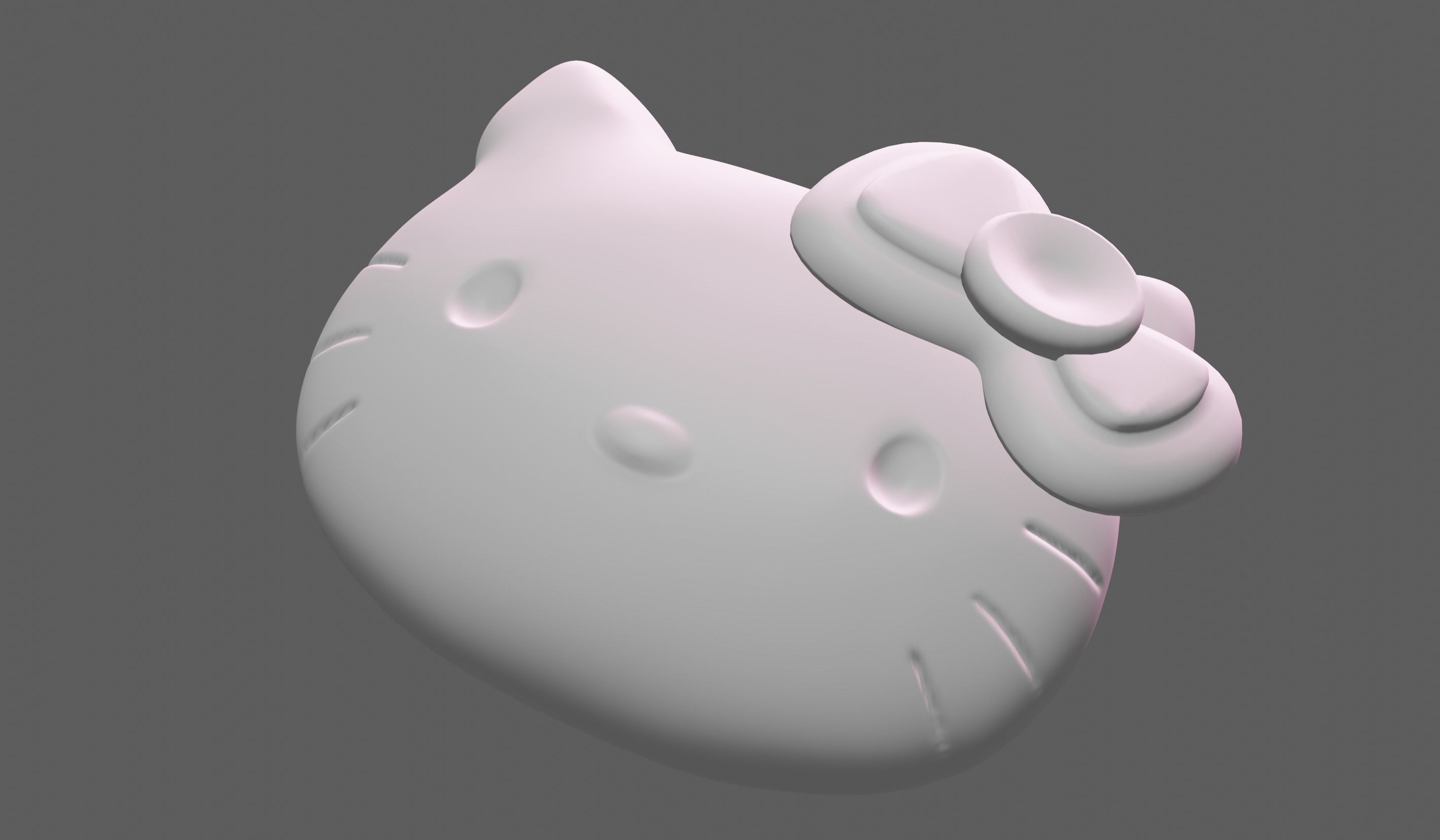 Hello Kitty Head base High Poly 3D model_2