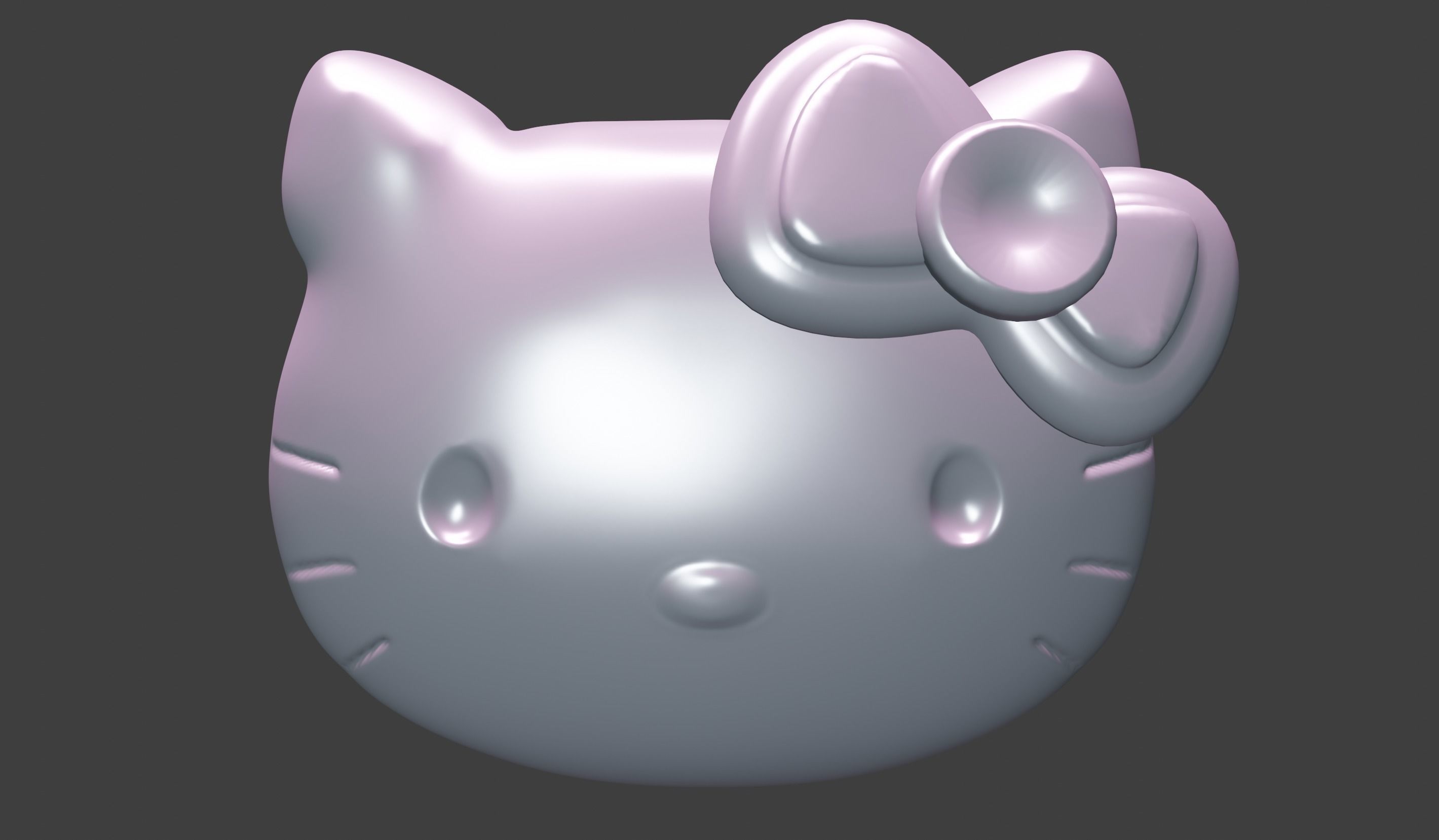 Hello Kitty Head base High Poly 3D model_4