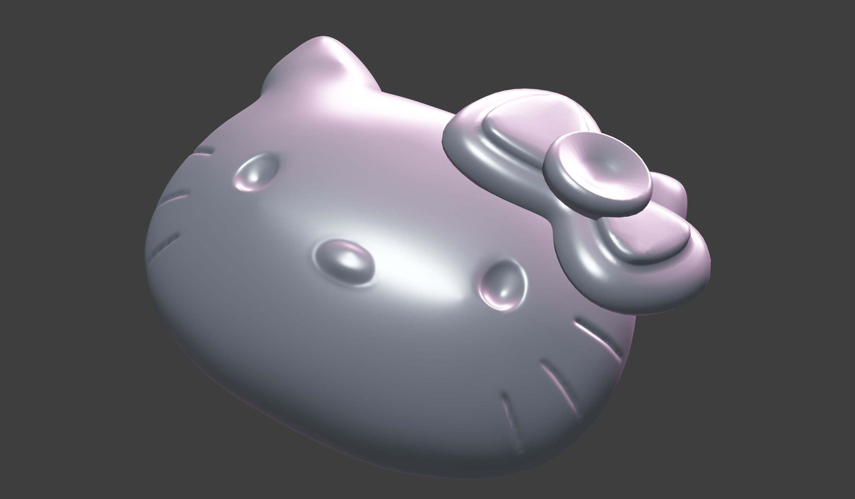 Hello Kitty Head base High Poly 3D model_5