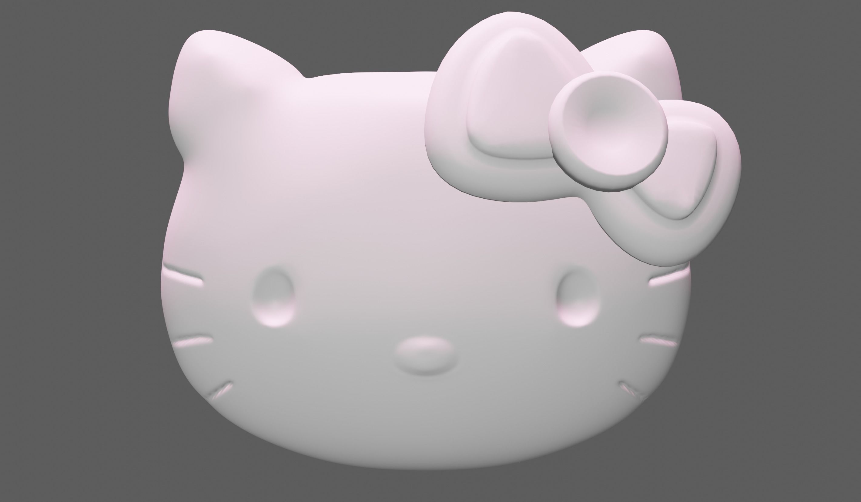 Hello Kitty Head base High Poly 3D model_3