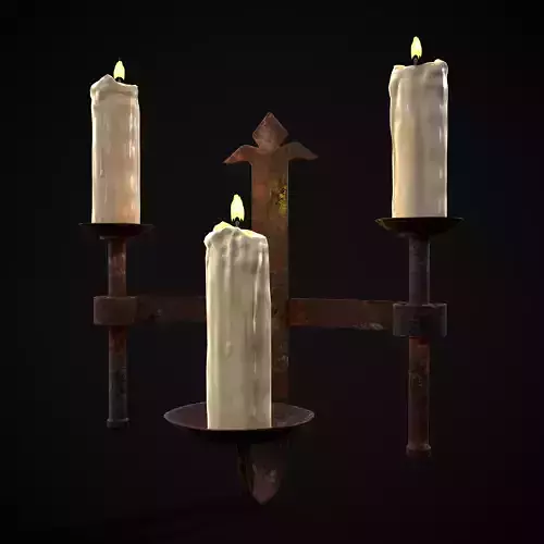 Rusting Triple Wall Candle Holder Low-poly 3D model