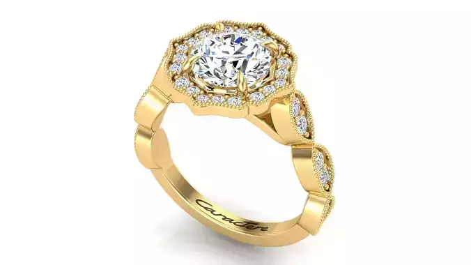 Engagement Ring With Unique Style Of Halo