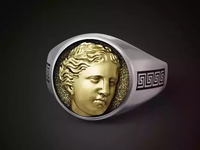 Greek godess ring for women 3D print model