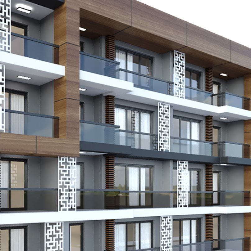Modern Residential Building 3D model_1