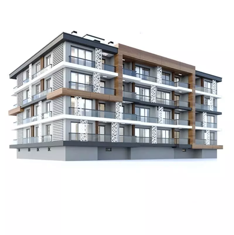 Modern Residential Building 3D model_0