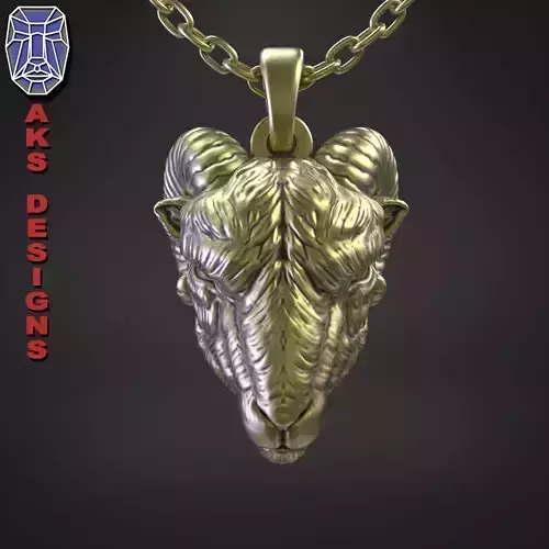 Animal Pendant jewelry goat Ram Ibex v155 3D print model