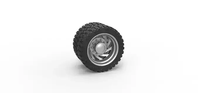 Rear semi wheel for pickup V24 Scale 1 to 25