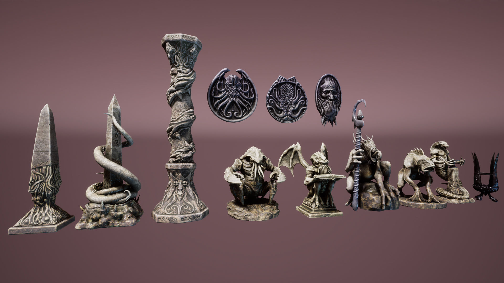 Abyss temple Low-poly 3D model_5