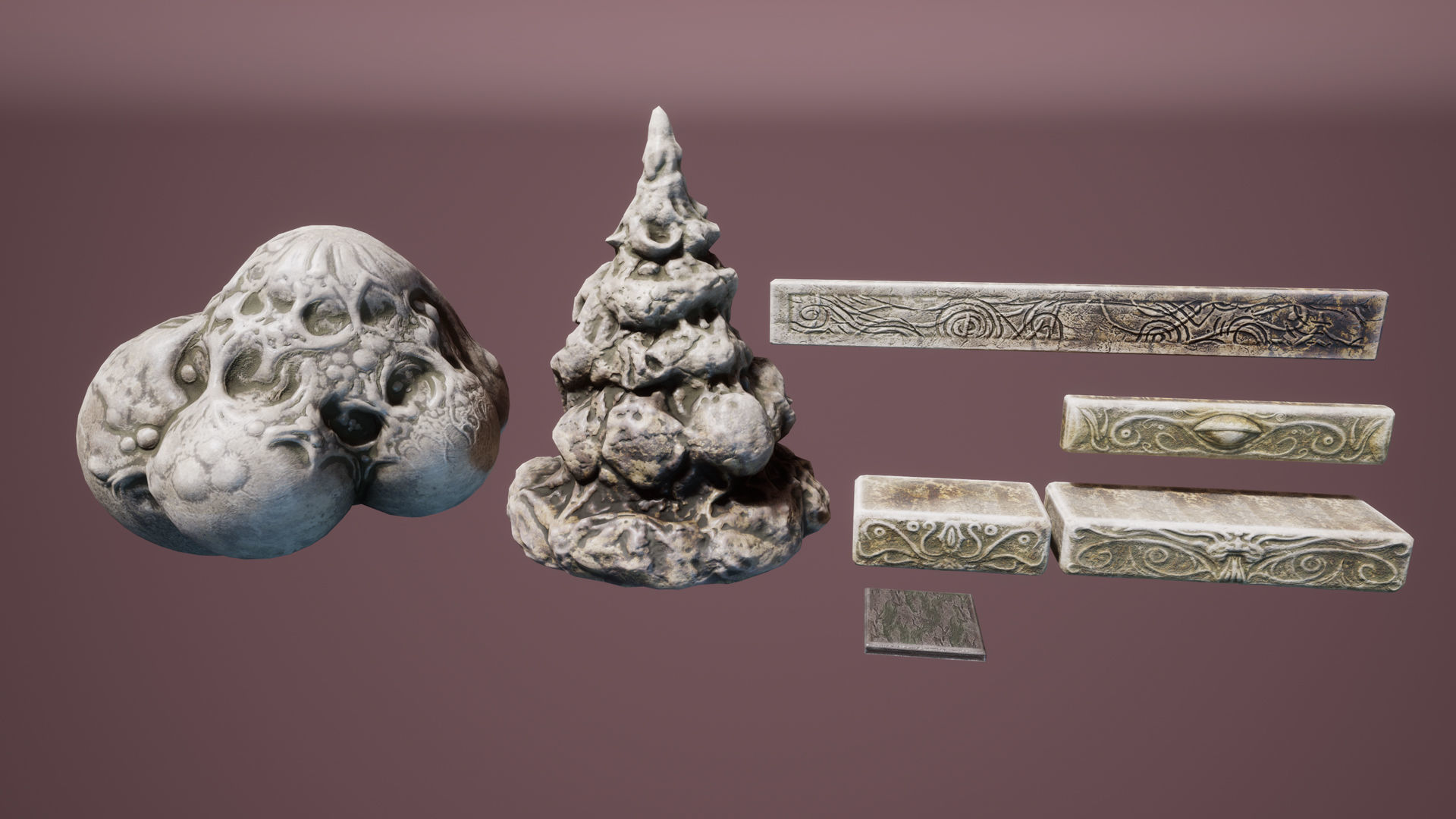 Abyss temple Low-poly 3D model_8