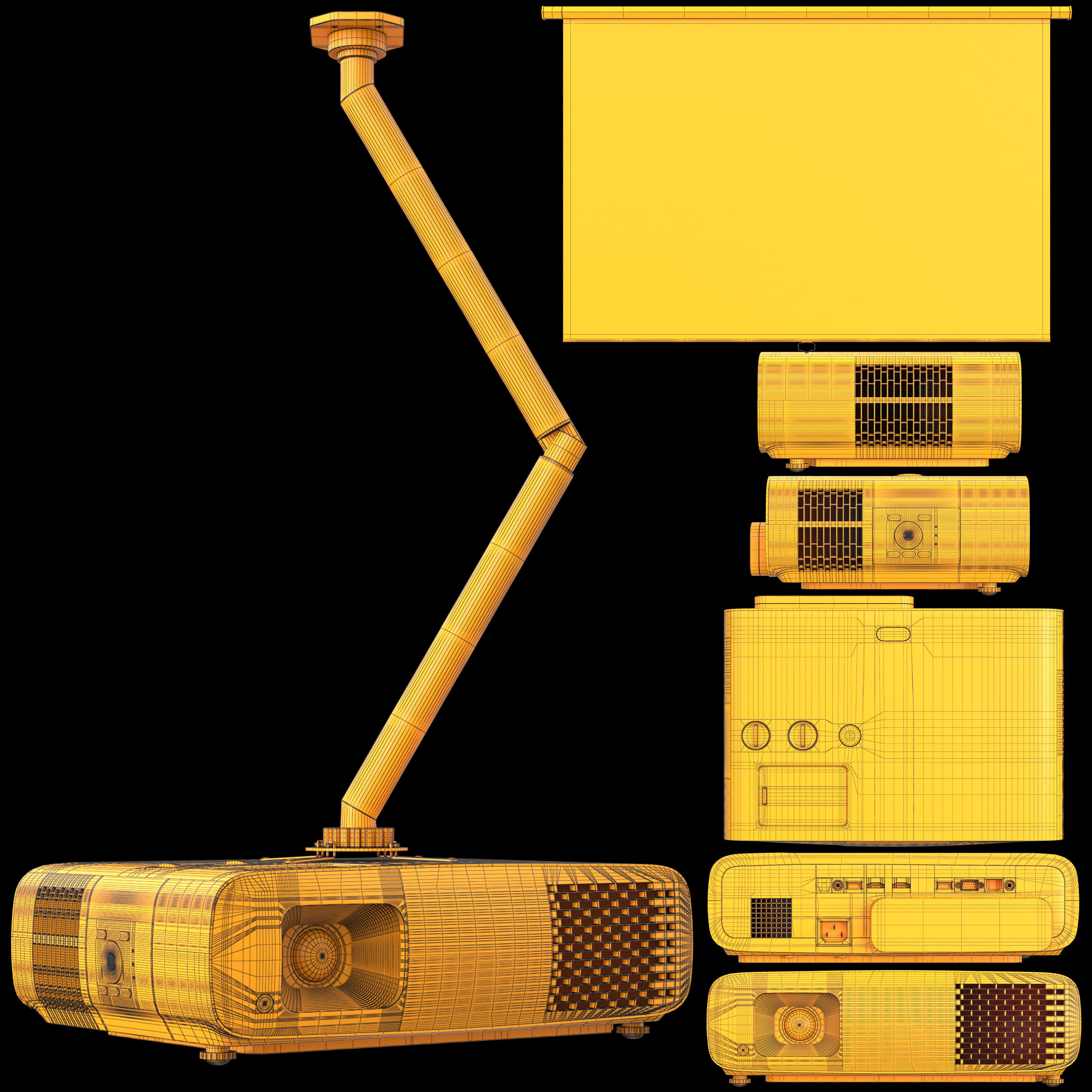 benq digital projector Low-poly 3D model_5