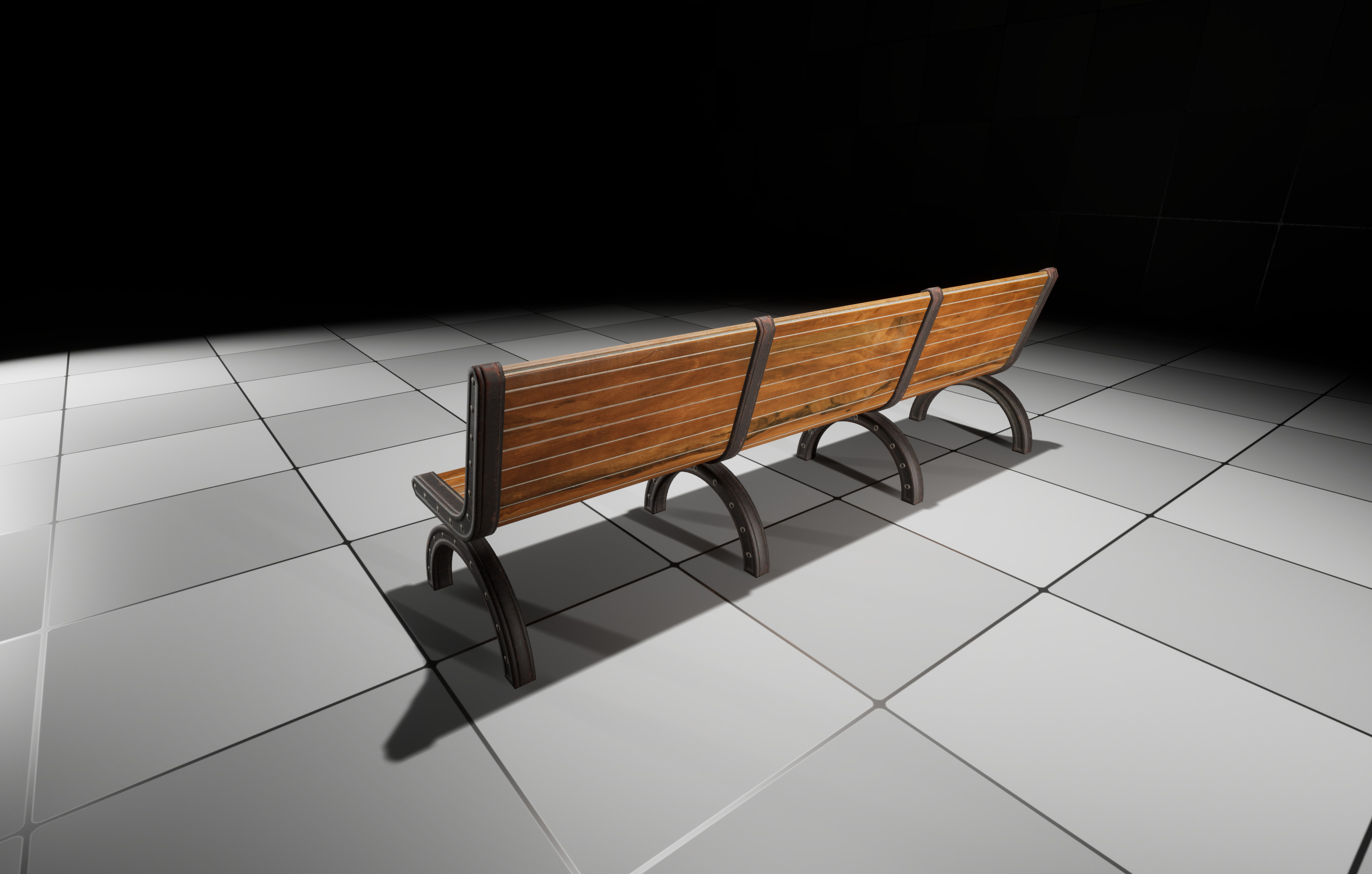 Bench Low-poly 3D model_1