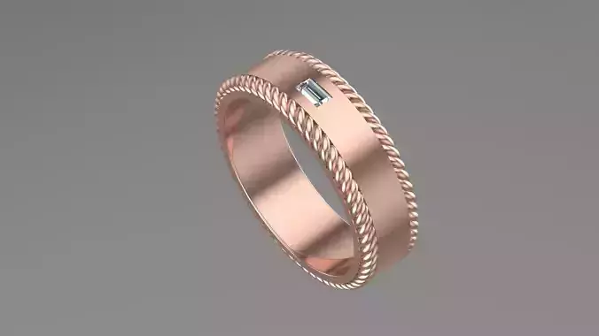 Baguette Diamond RIng 3d printable model
