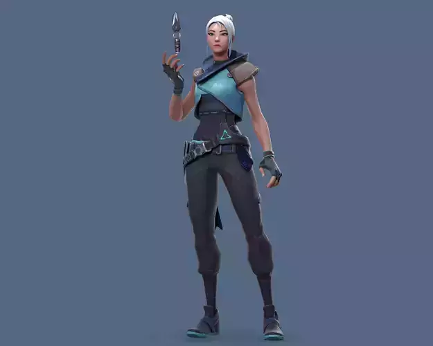 Jett rig VALORANT Free low-poly 3D model