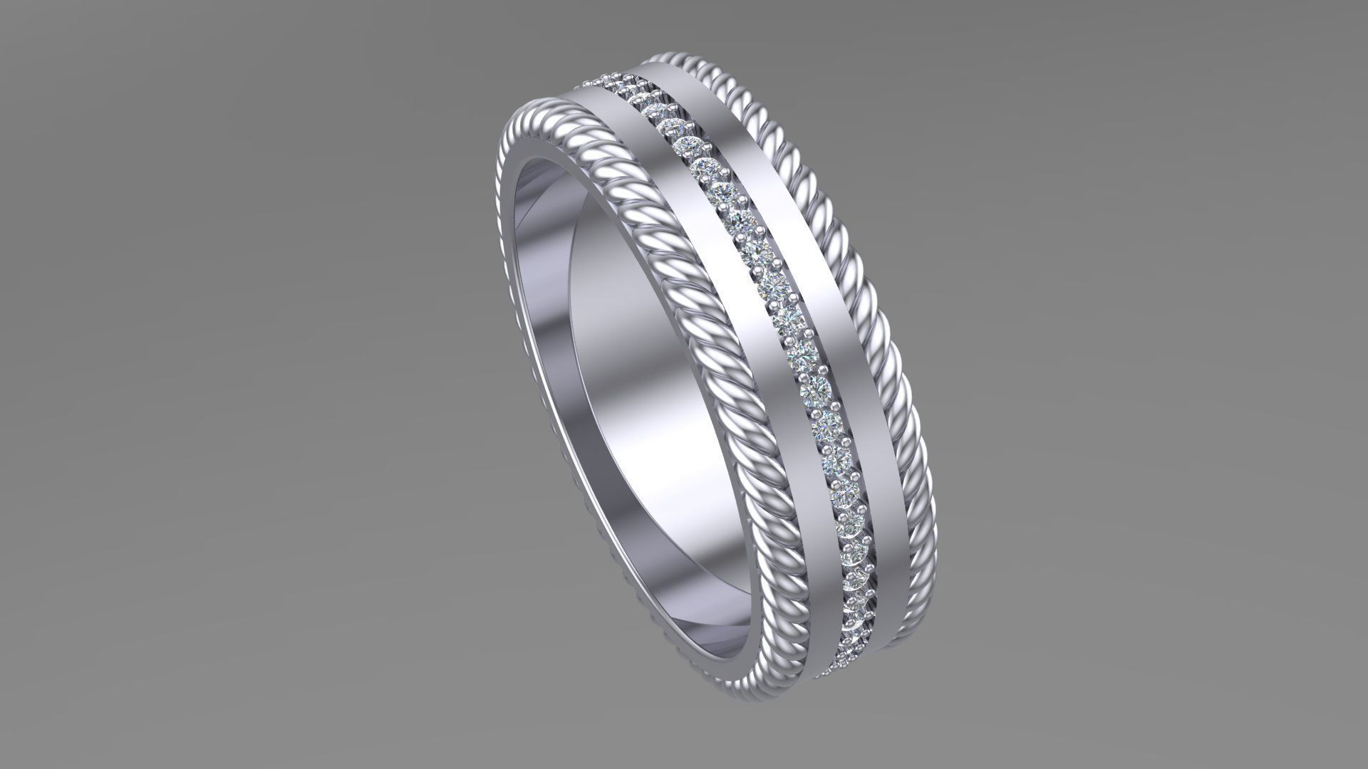 Diamond Ring  3d Printable Model 3D print model_4