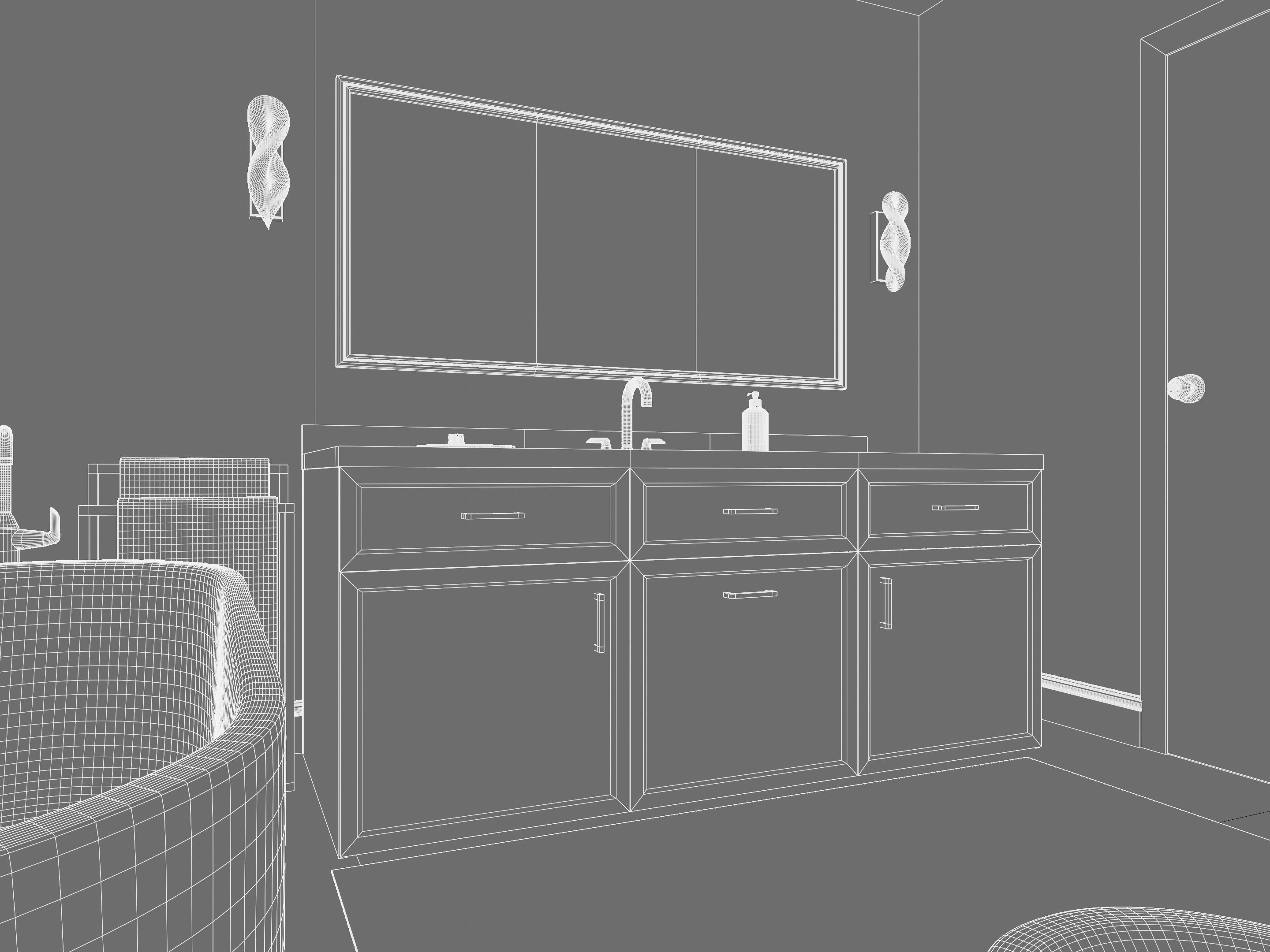 Realistic bathroom interior 3D model_8