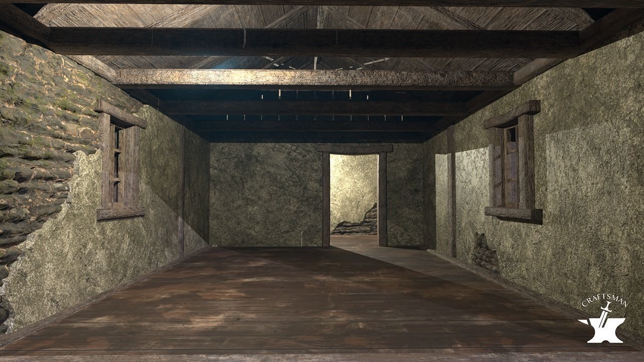 Realistic Medieval House Low-poly 3D model_15