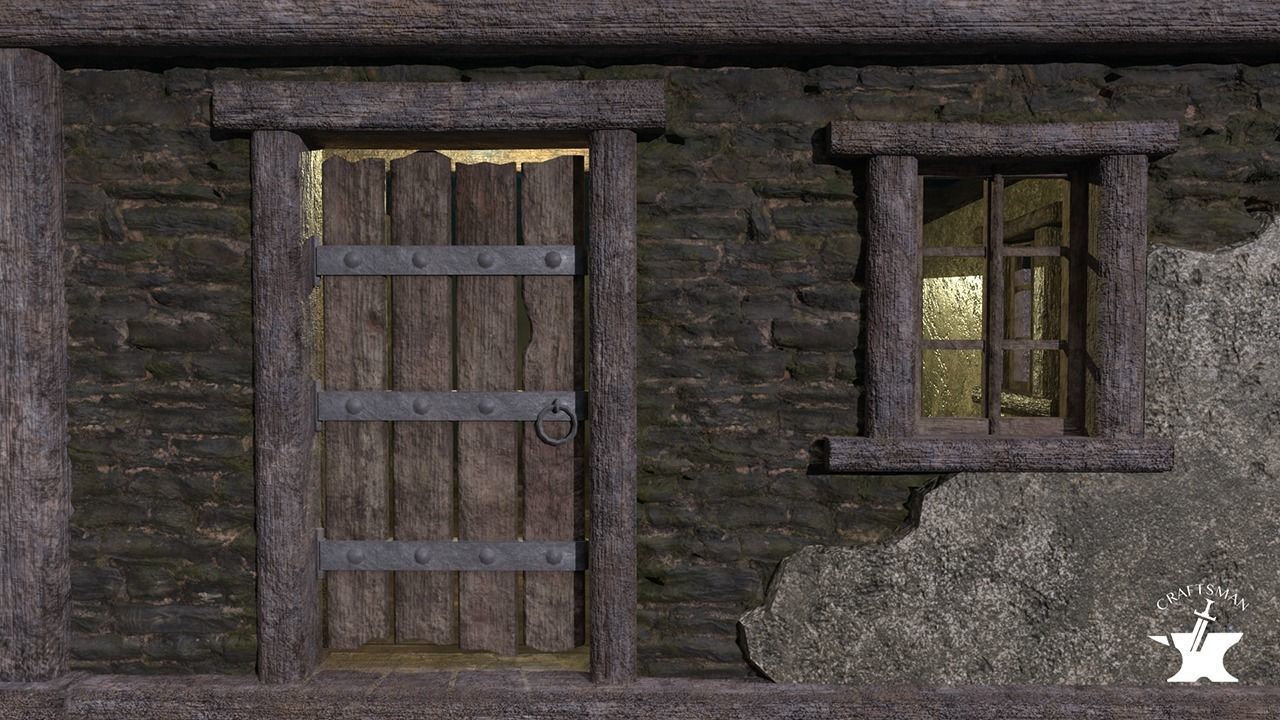 Realistic Medieval House Low-poly 3D model_14
