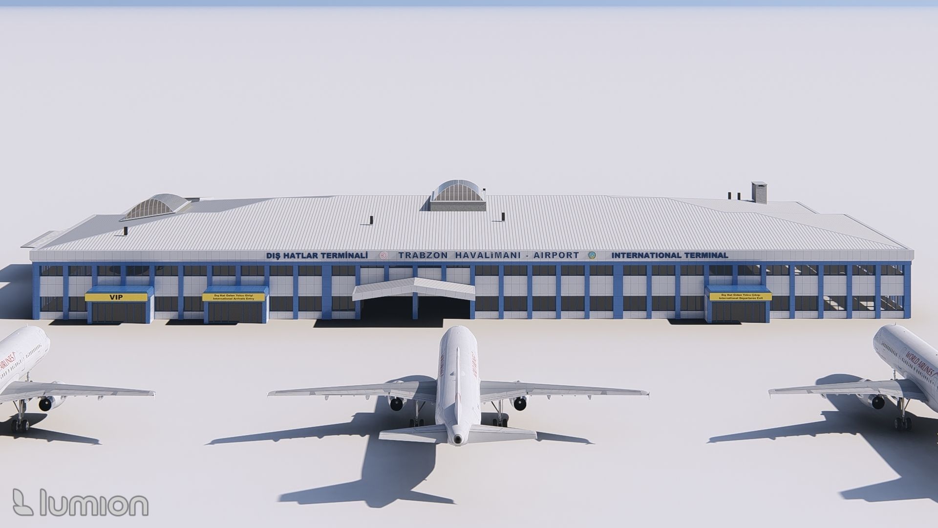 LTCG - Trabzon Airport - International Passenger Terminal Low-poly 3D model_4