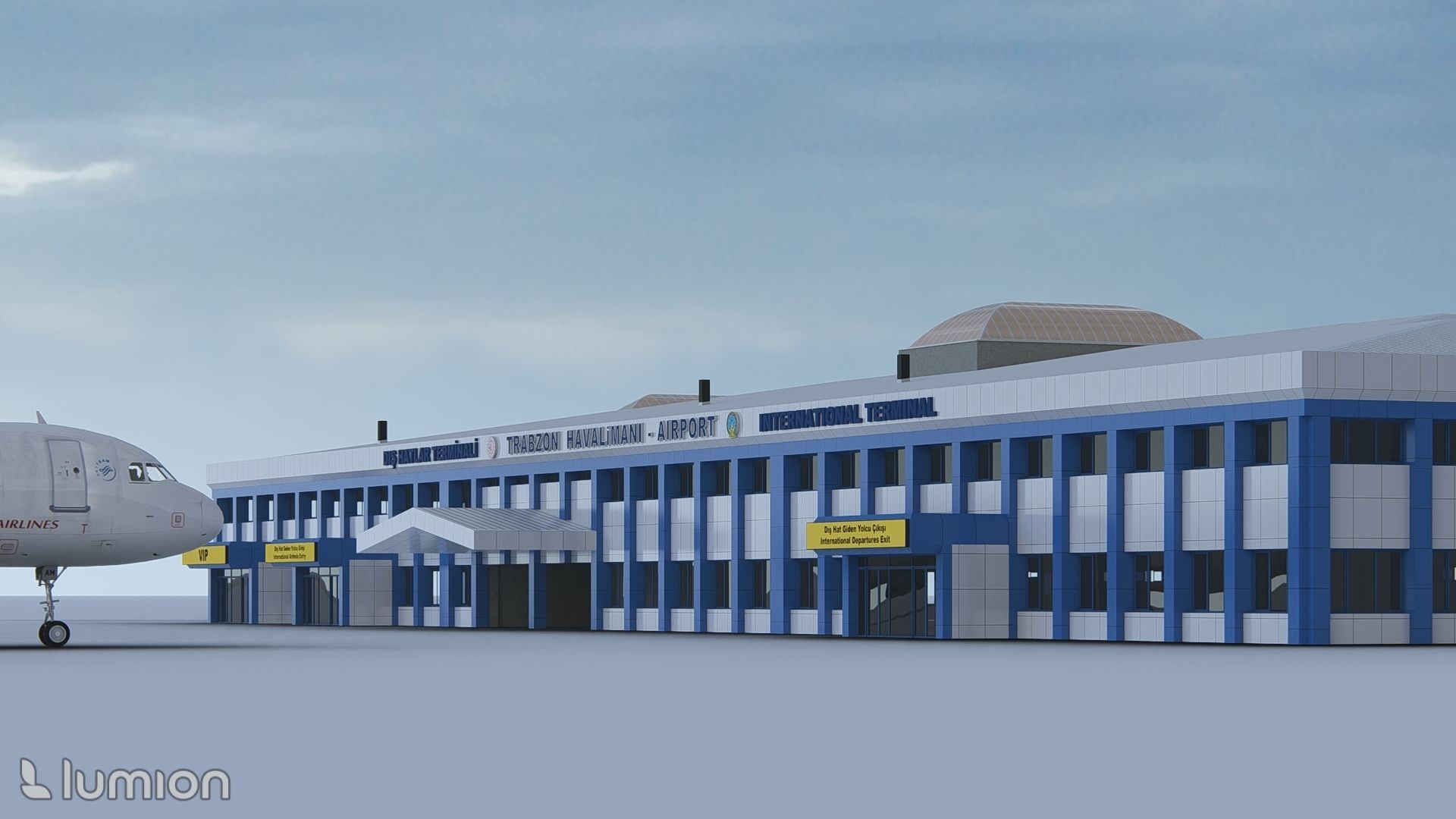 LTCG - Trabzon Airport - International Passenger Terminal Low-poly 3D model_3