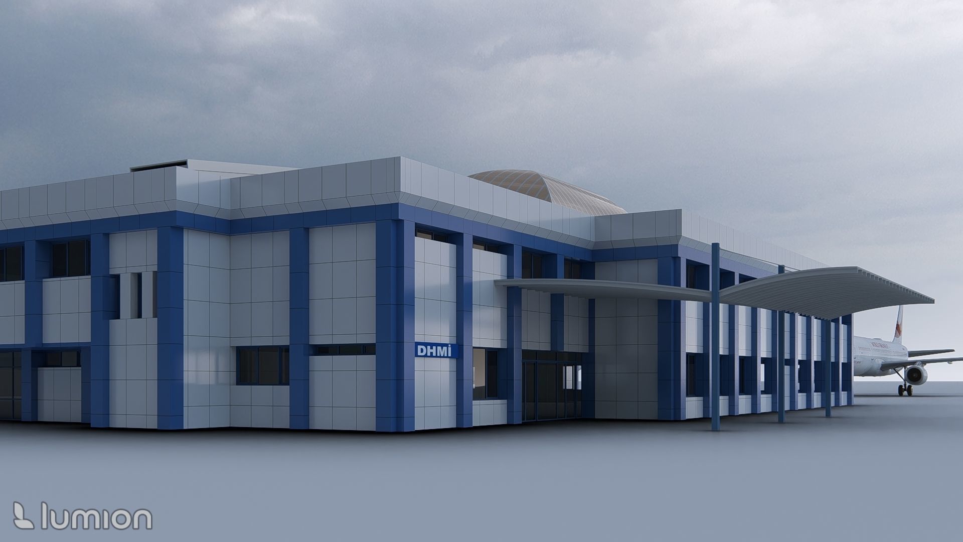 LTCG - Trabzon Airport - International Passenger Terminal Low-poly 3D model_1
