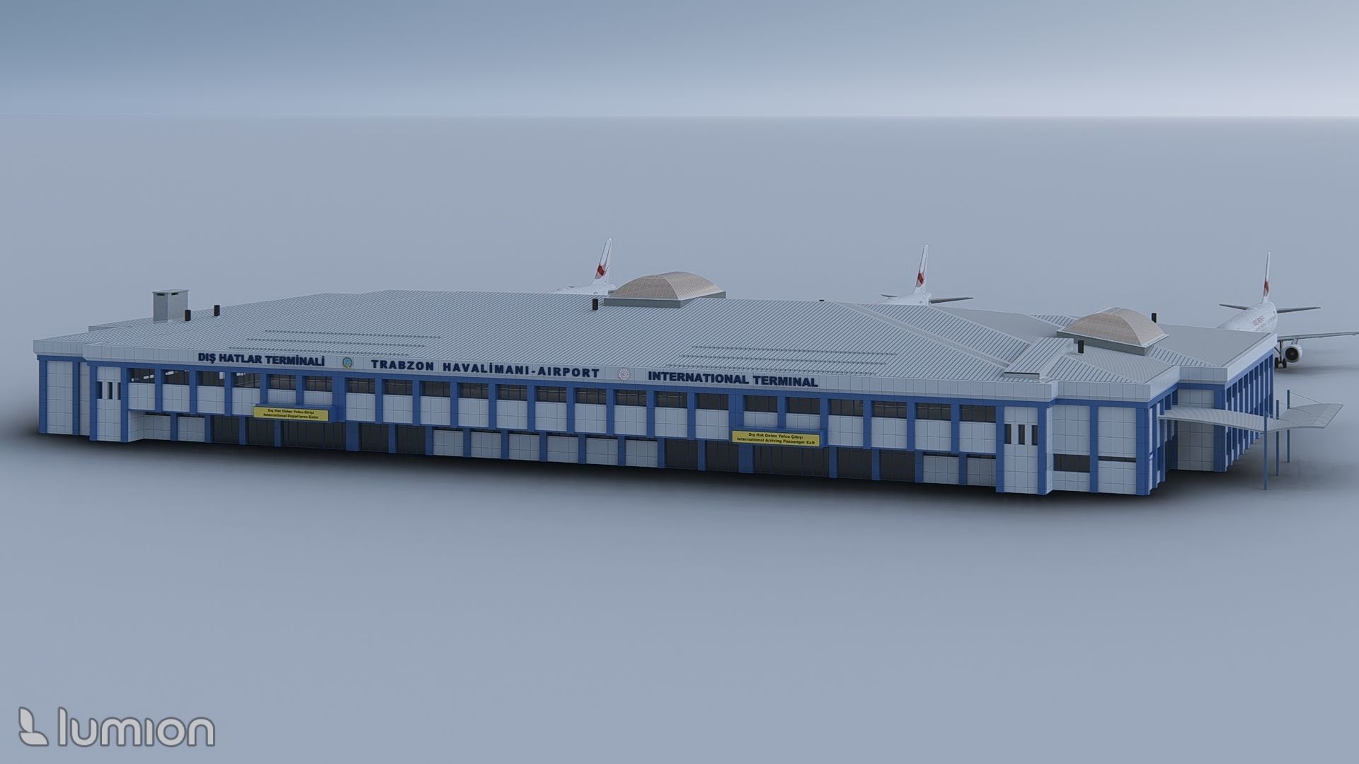 LTCG - Trabzon Airport - International Passenger Terminal Low-poly 3D model_2
