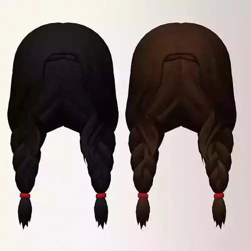 Female hair low poly 2 color