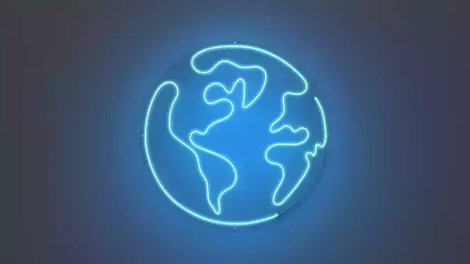 Earth - Neon Sign 3D model