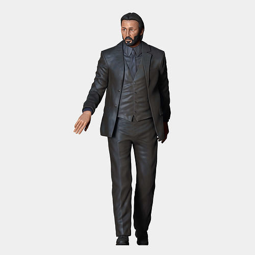 N2 John Wick closing cars door pose 3D print model 3