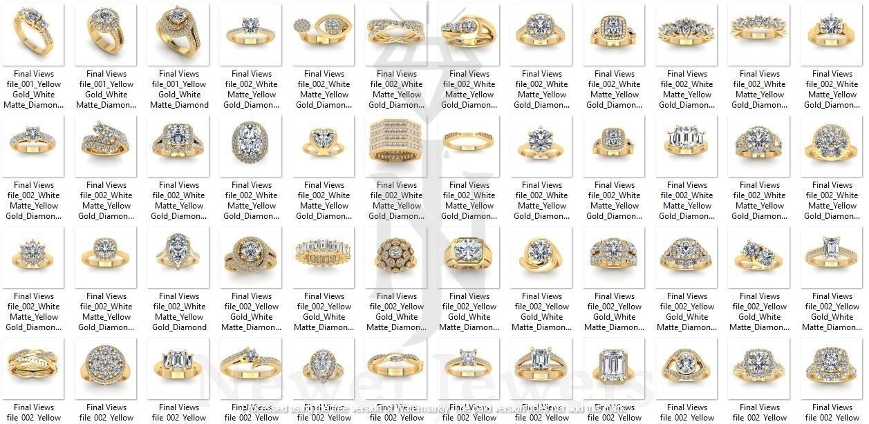 jewelicious-005 50 plus stl 3d Digital ring models 3D print model_10