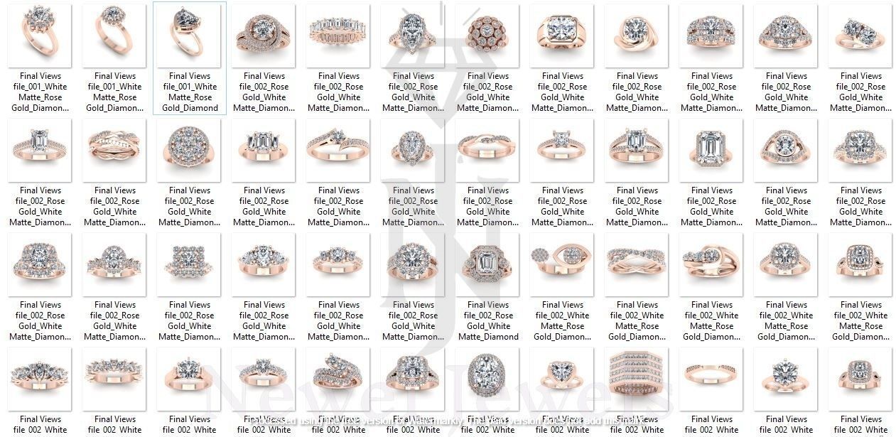 jewelicious-005 50 plus stl 3d Digital ring models 3D print model_7