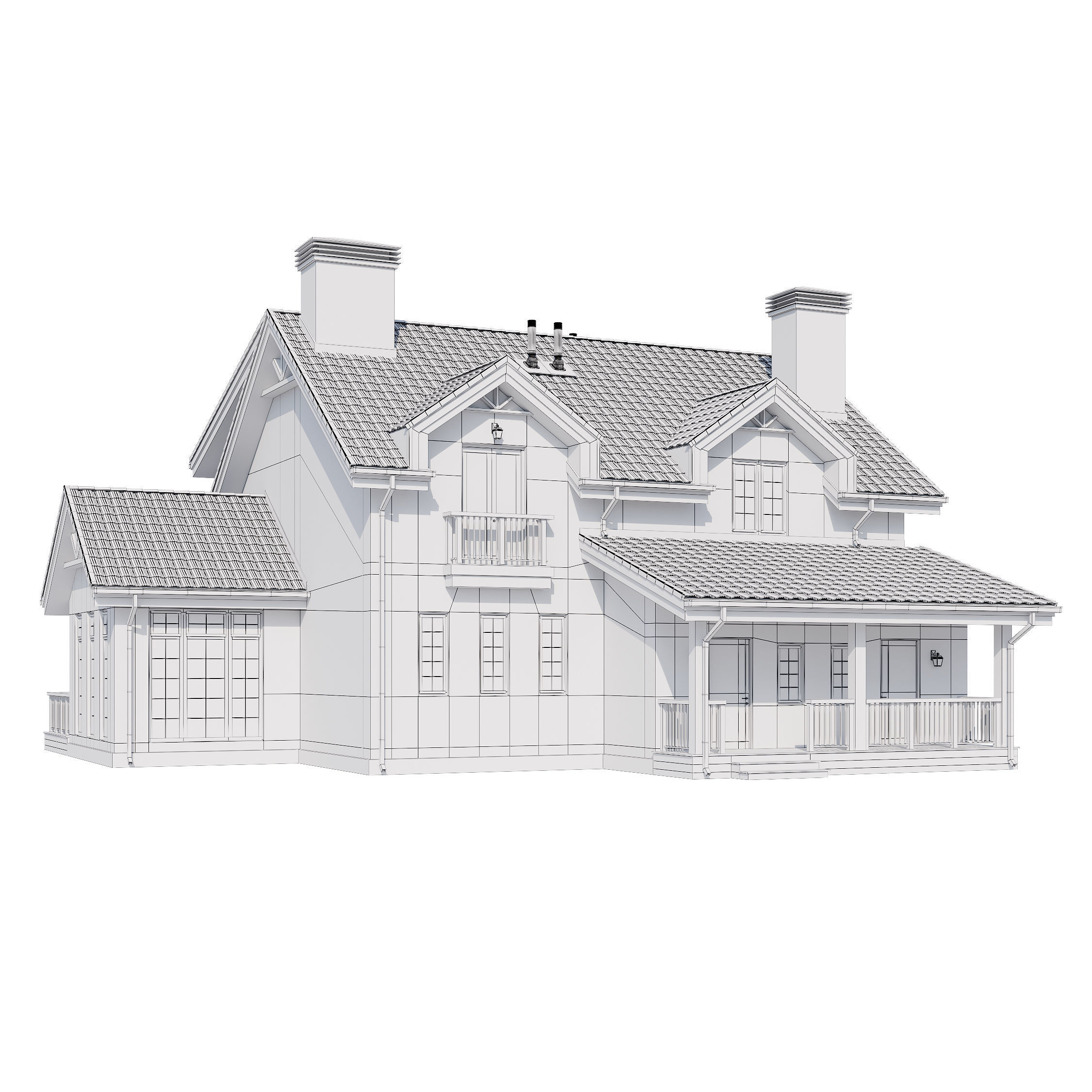 Modern house v51 3D model_6