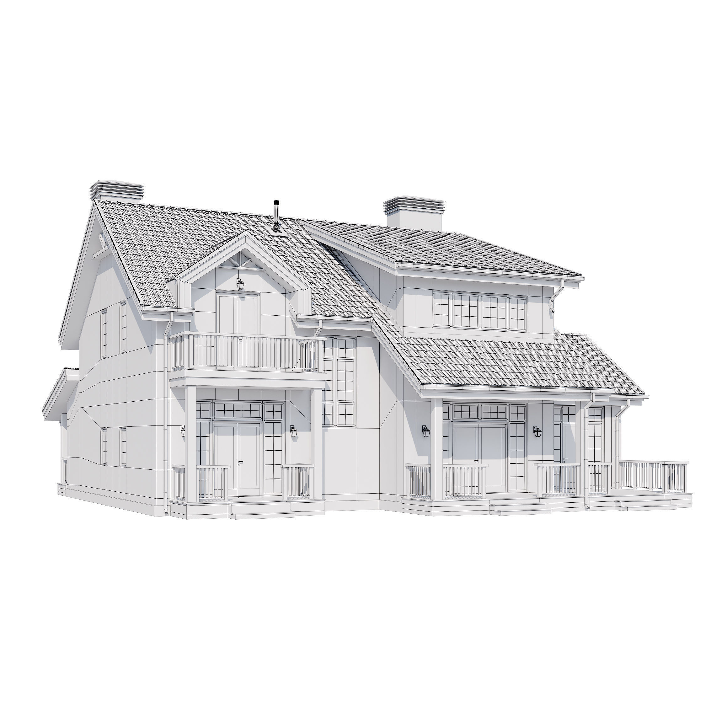 Modern house v51 3D model_8