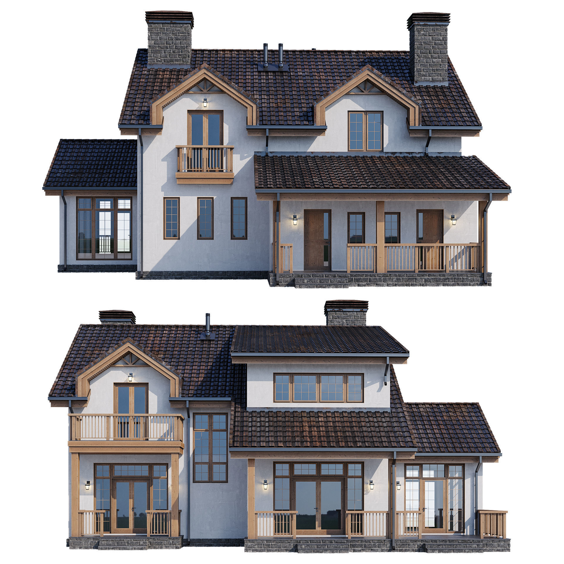 Modern house v51 3D model_2