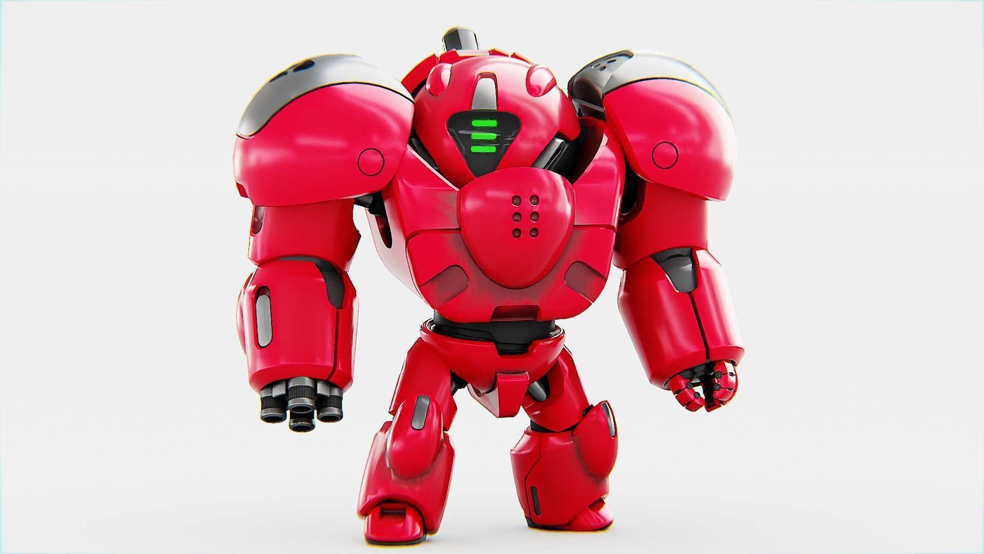 TOY BOT GROOMY  RIGGED 3D model_1