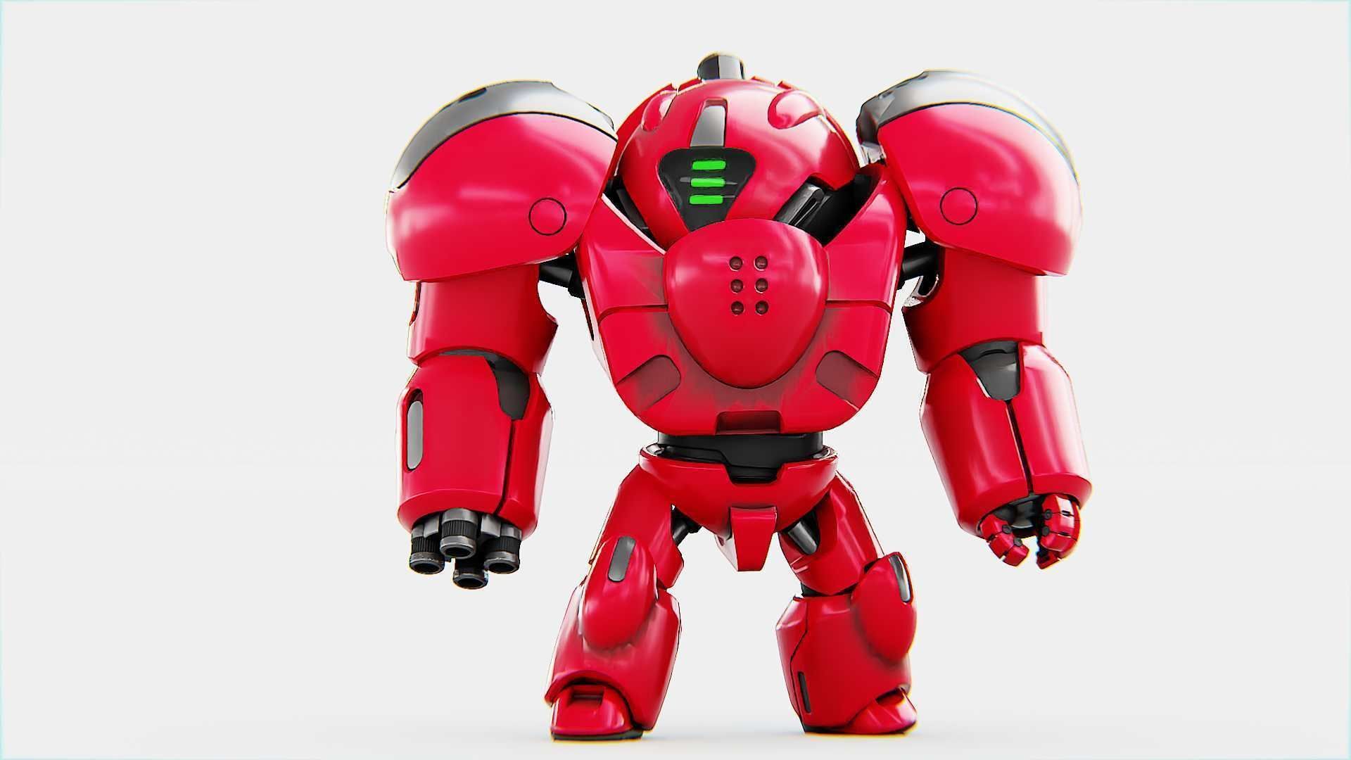 TOY BOT GROOMY  RIGGED 3D model_3