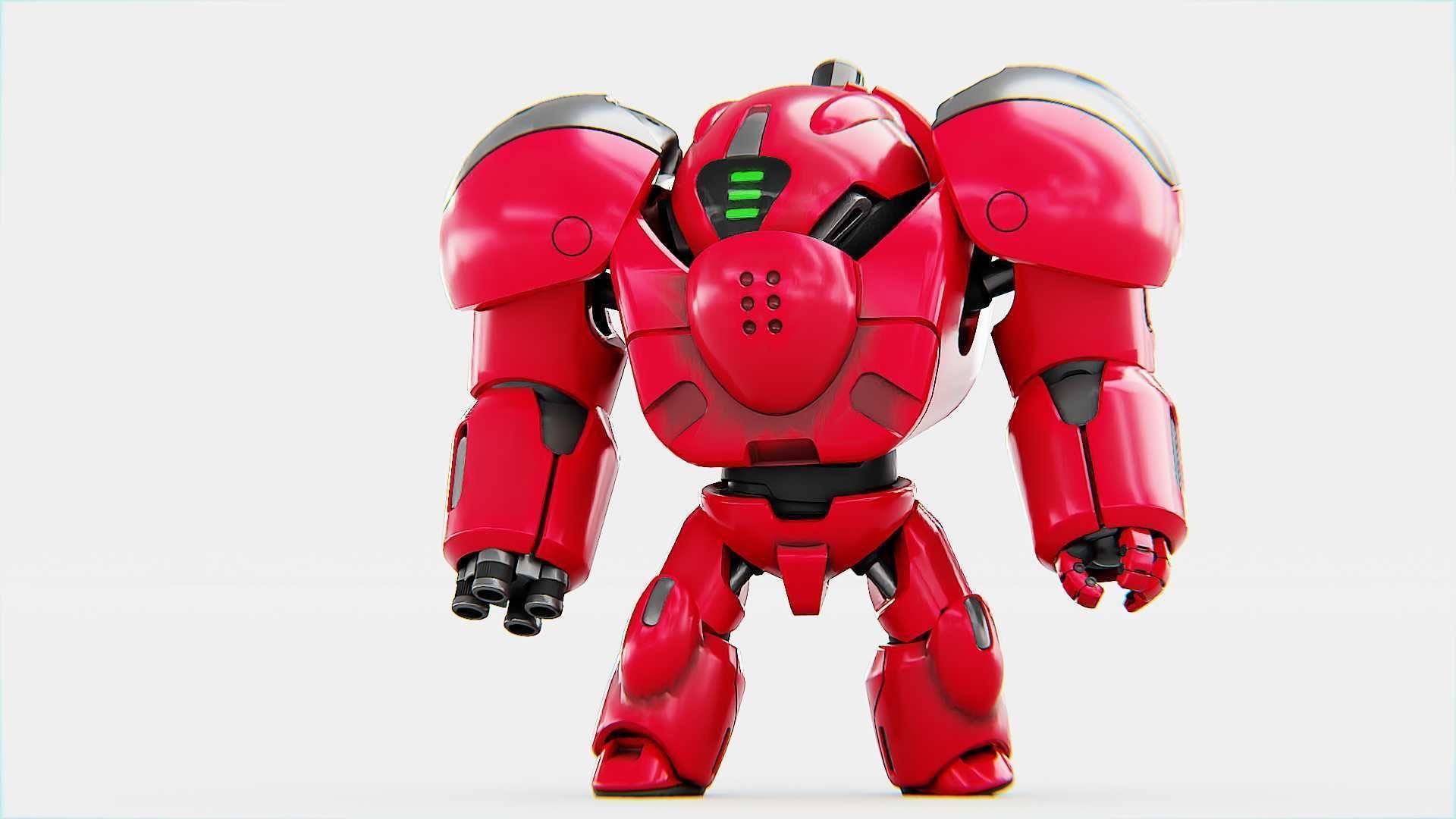 TOY BOT GROOMY  RIGGED 3D model_4