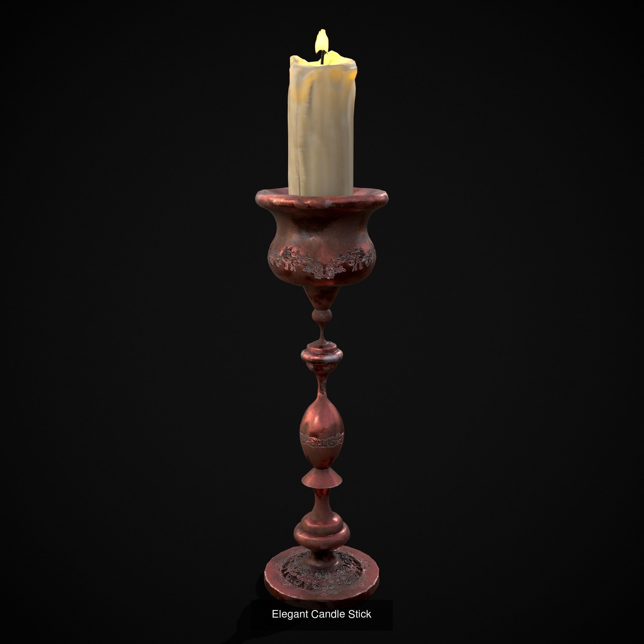 Elegant Candles and Holders 3D Model Collection_10