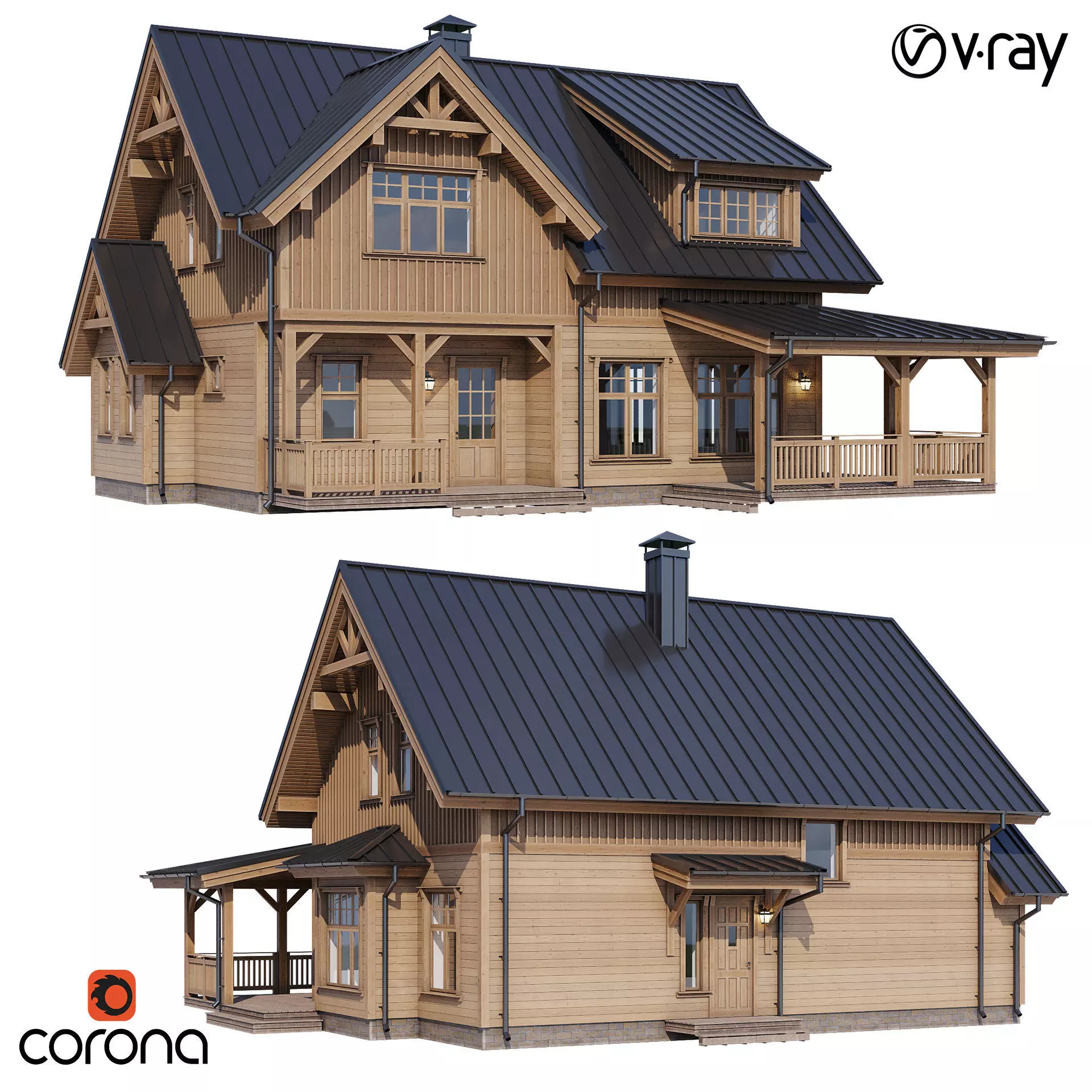 Modern house v52 3D model_0