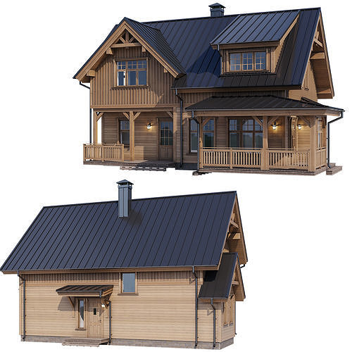 Modern house v52 3D model 2