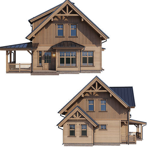 Modern house v52 3D model 4